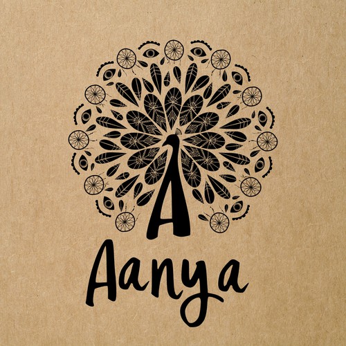 Peacock design with the title 'Logo and business card for AANYA - bohemian-chic apparel and accessories store'
