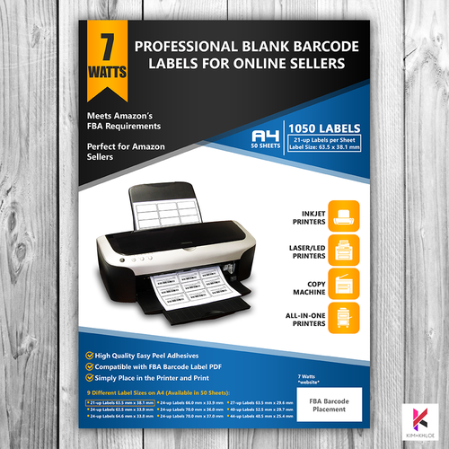 Sticker label with the title 'Packaging Label for Blank Barcode Labels'