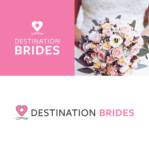 Bride and groom logo with the title 'Logo design for online wedding service'