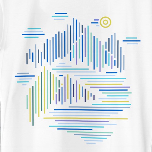Sky t-shirt with the title 'Geometric style t-shirt'