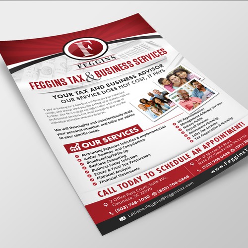 Business design with the title 'Feggins Tax & Business Services'