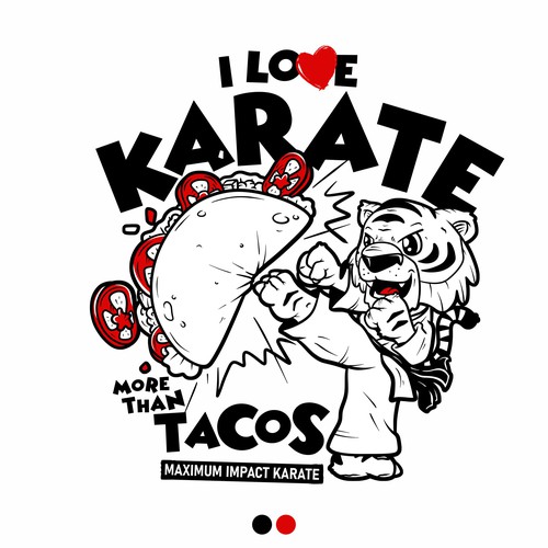 Kids' t-shirt with the title 'I Love Karate More Than Tacos'