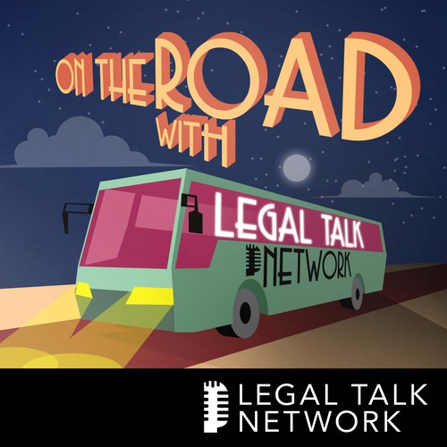 Bus design with the title 'Logo for podcast (Legal Talk Network)'