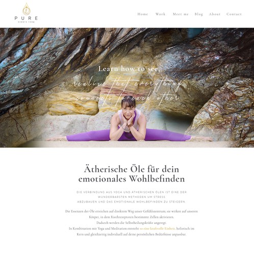 Chakra design with the title '1-1 Project for Pure Scents Yoga - 'Work' page'