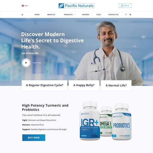 Commercial design with the title 'Medical E-Commerce Web App'