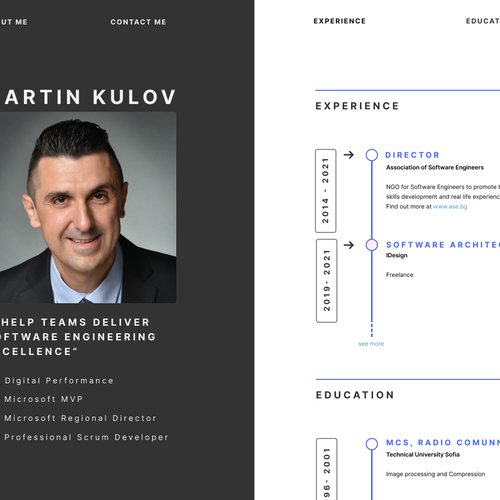 Portfolio website with the title 'Personal resume web page.'