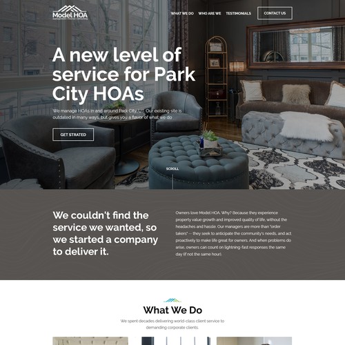 Homepage website with the title 'Model HOA'