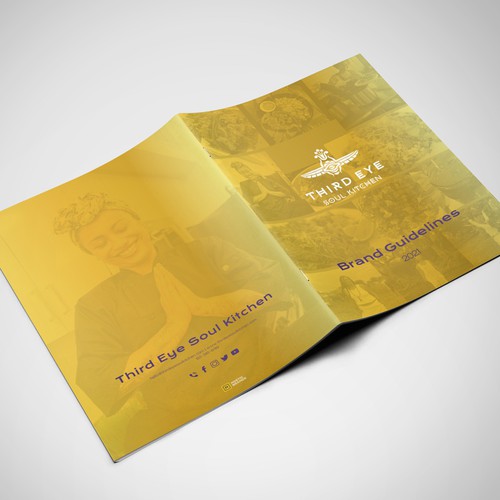 Style guide design with the title 'Brand Guide for Healthy Foods'