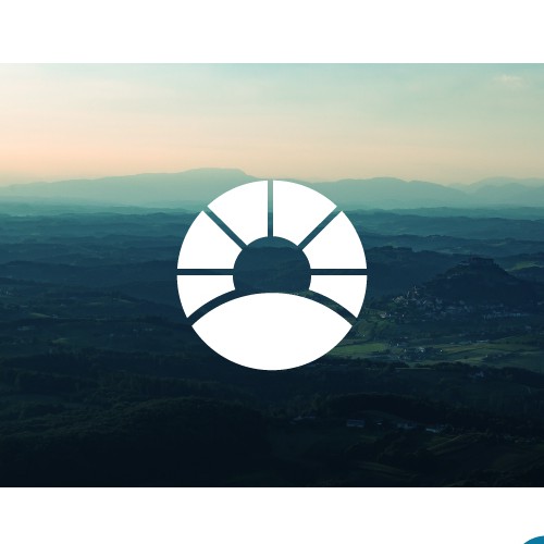 Sun brand with the title 'Abstract logo for contemporary church'