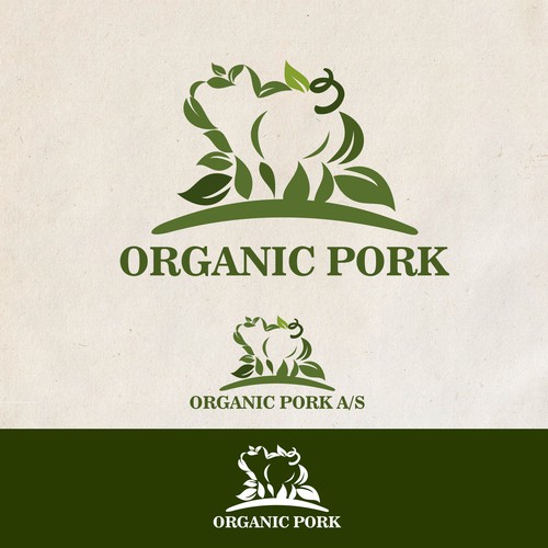 Pork logo with the title 'Organic Pork Logo'