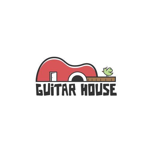Guitar design with the title 'GUITAR HOUSE LOGO'