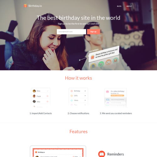 Birthday design with the title 'Remember Birthdays! birthdays.io'