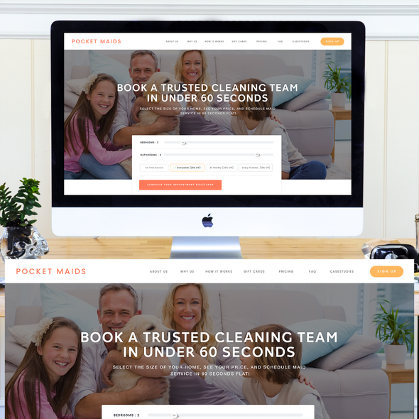 Cleaning design with the title 'Cleaning Company Web Design'