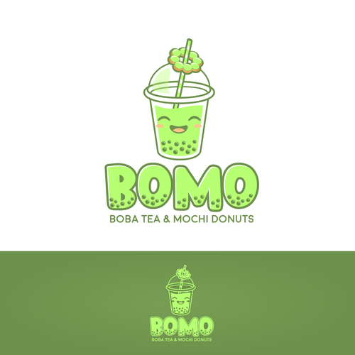 Tea logo with the title 'Bomo'