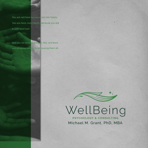 Botanical logo with the title 'A logo for WellBeing Psychology & Consulting'