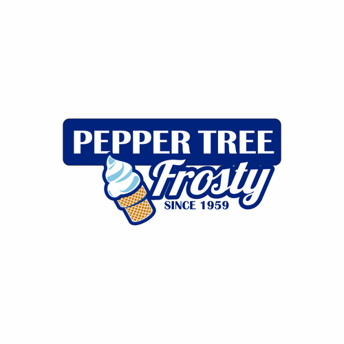 Ice cream shop design with the title 'Pepper Tree Frosty'