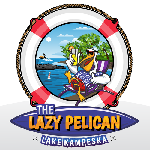 Recreation logo with the title 'Mascott logo concept for The Lazy Pelican'