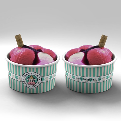 Ice cream packaging with the title 'Ice Cream Cup'
