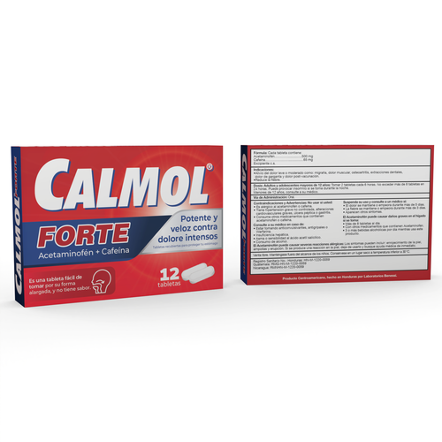 Loud design with the title 'Calmol Forte packaging redesign'