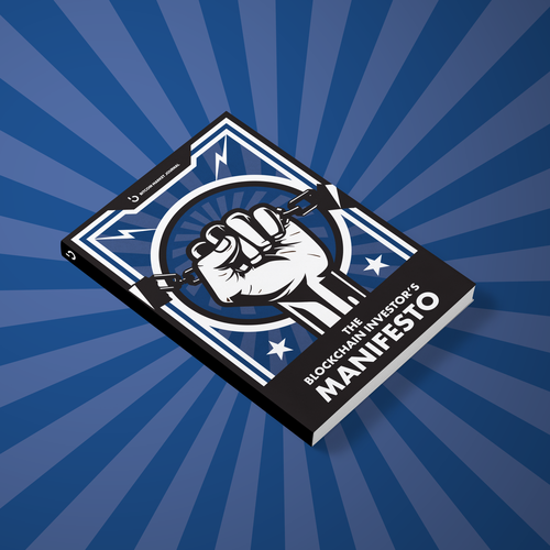 Bitcoin design with the title 'Blockchain manifesto'