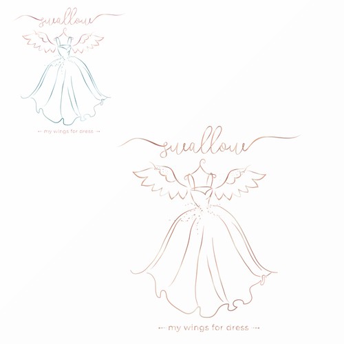 Dress design with the title 'My wings for dress'
