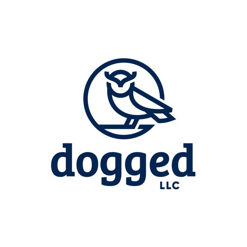 Owl logo with the title 'Logo Designs for Dogged LLC'