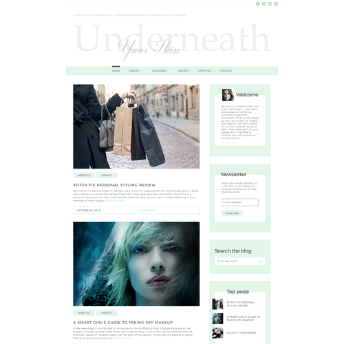 Health website with the title 'Health and wellness website'