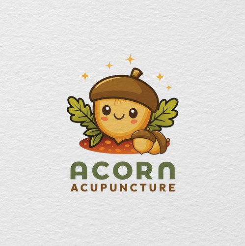 Brown and orange logo with the title 'Cute, cool, holistic, simplistic logo for expanding medical practice'