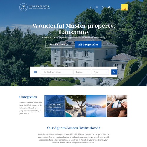 Real estate website with the title 'Luxury real estate broker website'