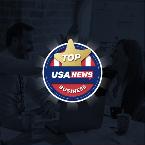 Badge artwork with the title 'TOP USA NEWS BUSINESS BADGE'