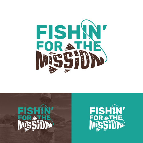 Mission design with the title 'Typographic logo with fishing theme'