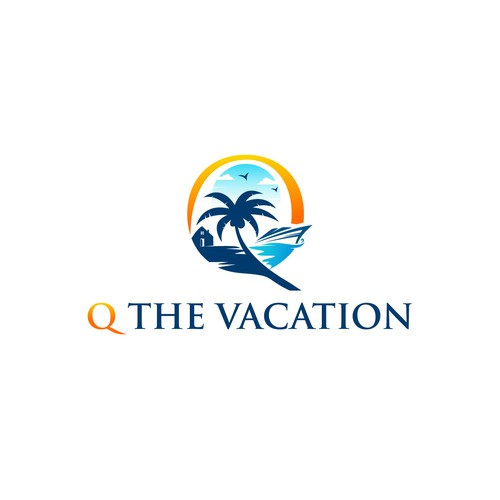 Cruise ship logo with the title 'Q The Vacation'