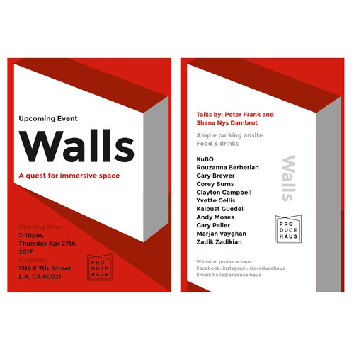 Gallery design with the title 'Invitation-Design for Produce Haus Artist Collective'