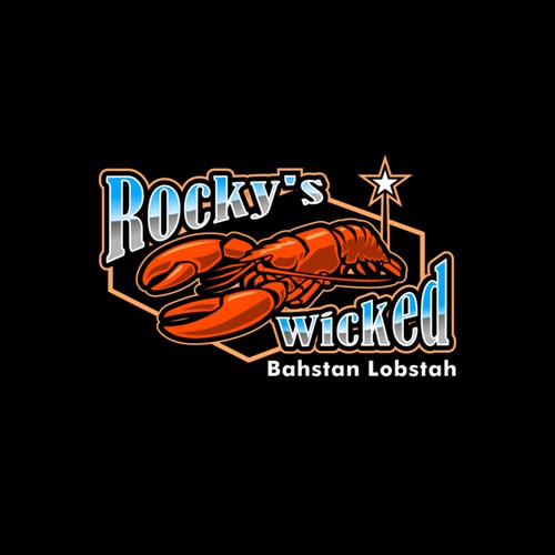 Lobster logo with the title 'Rocky's Wicked'