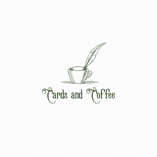 Illustrated logo with the title 'Logo for a cafe'