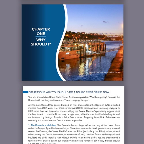 Table design with the title 'e-book and print travel handbook'