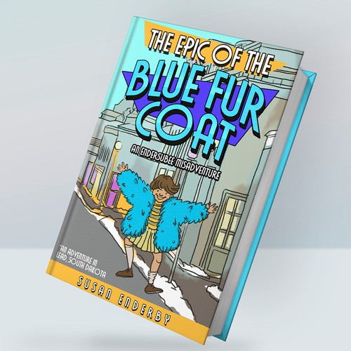 Cartoon book cover with the title 'Vintage design of a story book'