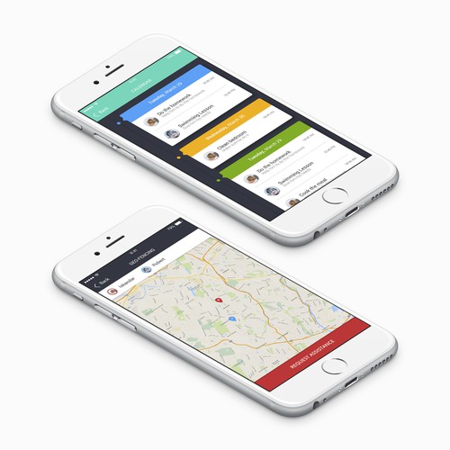 GPS design with the title 'Bold Child Tracker App'