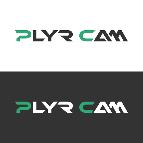 Black camera logo with the title 'PLYR CAM - logo refinement'