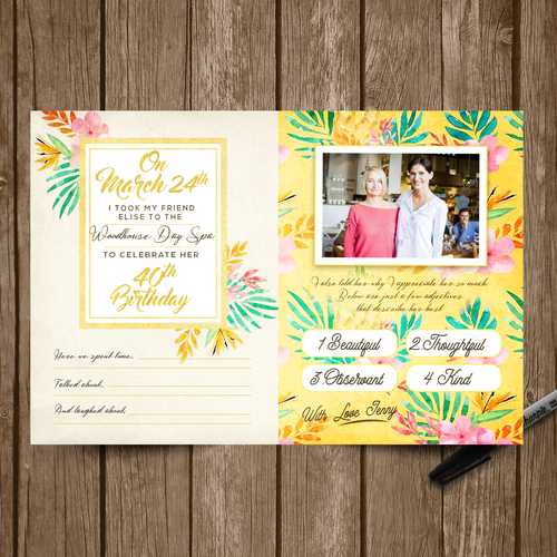 Hawaiian design with the title 'Birthday Card invitation'