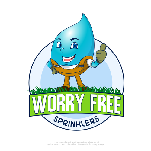 Sprinkles design with the title 'Happy Waterdrop logo for sprinkler company'