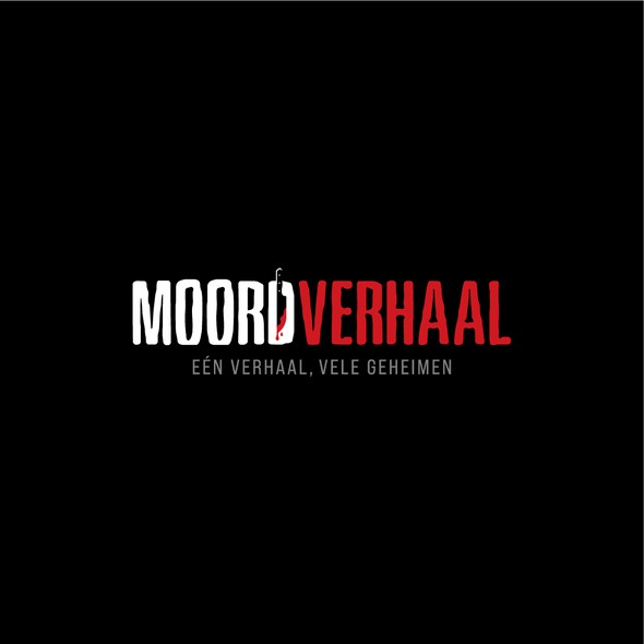 Red crown logo with the title 'MOORD VERHAL - LOGO DESIGN'