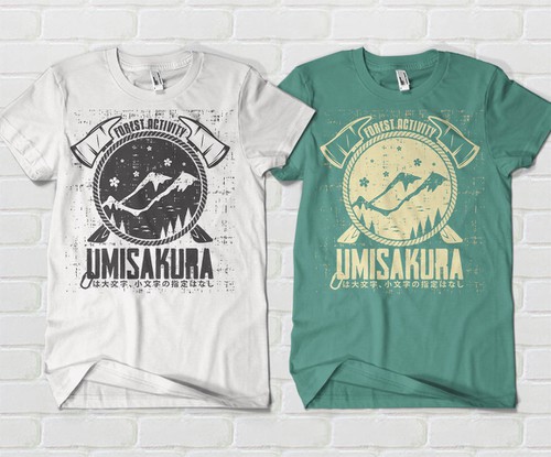 Sakura design with the title 'Umisakura T-shirt Design'