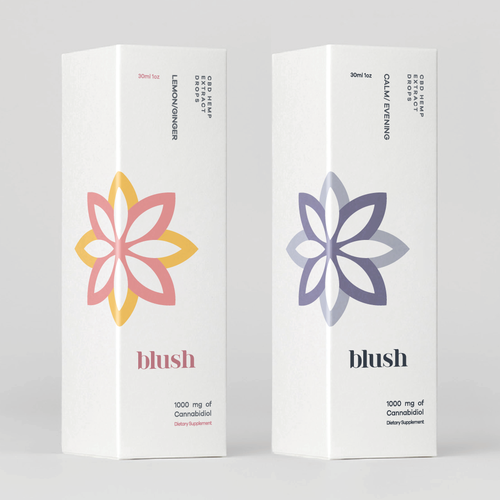 Calm design with the title 'CBD label and package'