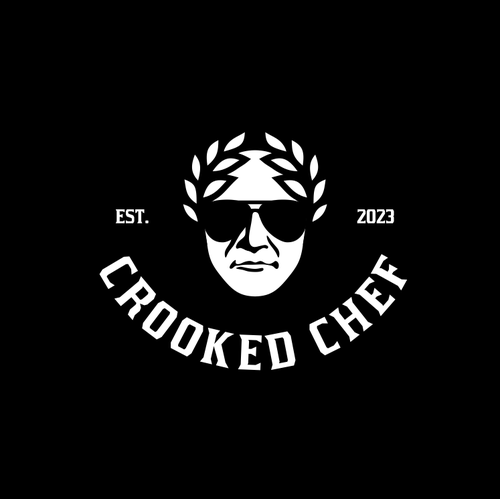 Movie logo with the title 'Crooked Chef'