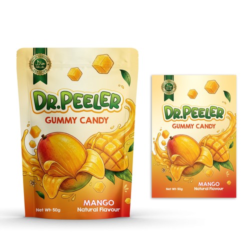 Candy packaging with the title 'Design a Rebrand for a Gummy Brand'