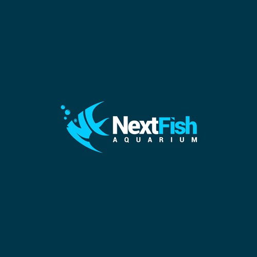Aquarium design with the title 'smart initial logo for modern fish & aquarium shop'