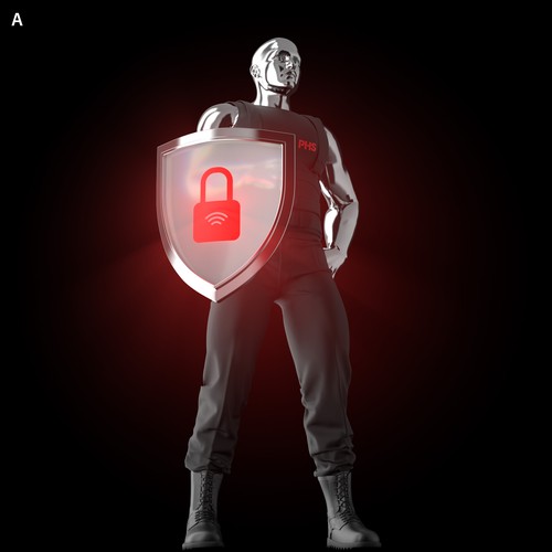 Metal design with the title '3d Hero Mascot'