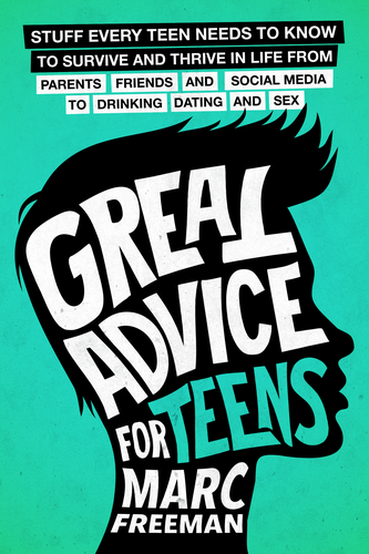 Black book cover with the title 'Great Advice for Teens Book Cover'