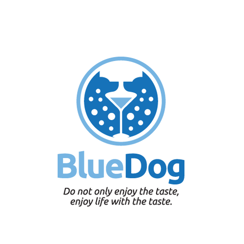 Cocktail logo with the title 'Clever logo concept for Blue Dog'